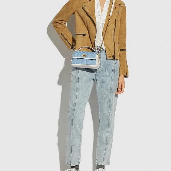 Coach Turnlock Clutch 20 In Signature Chambray With Quilting - Picture 5 of 10